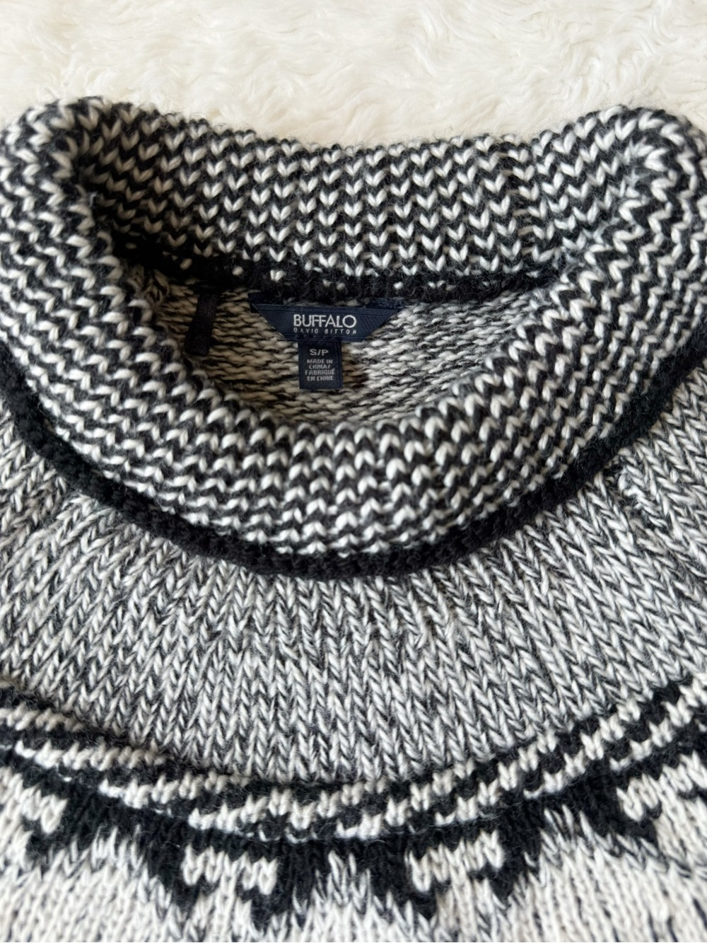 Woman Geometric Chunky Crewneck Fair Isle Fisherman Sweater SMALL Cozy Coastal - Picture 4 of 7